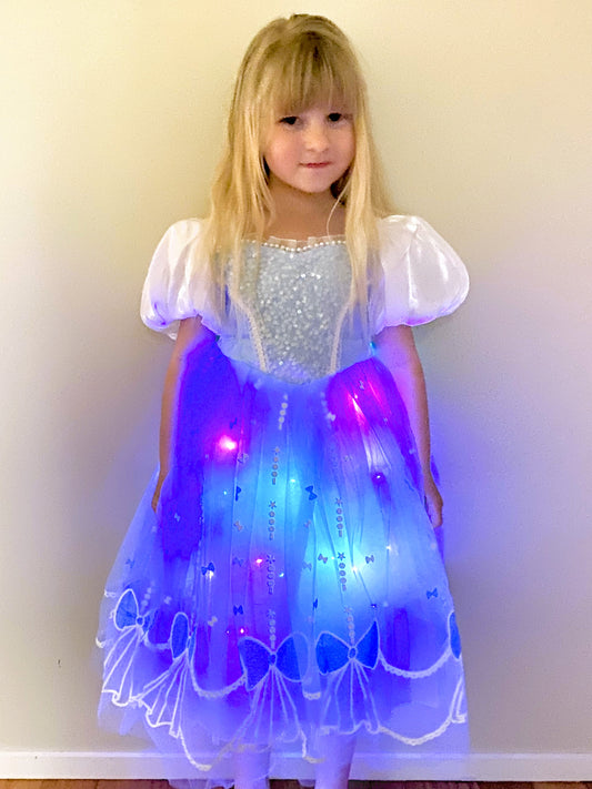 Cinderella Light up Dress with White sleeves