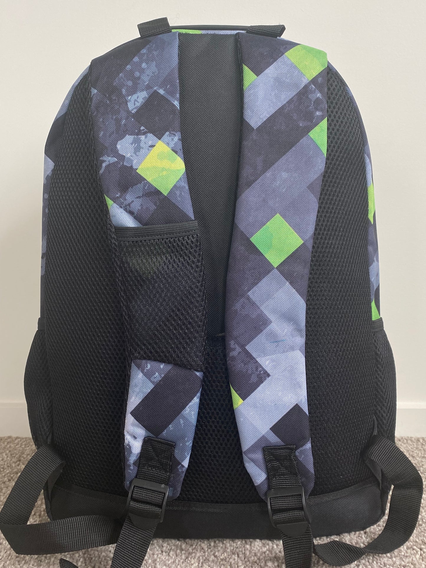 Green Checkered backpack 14 Inch